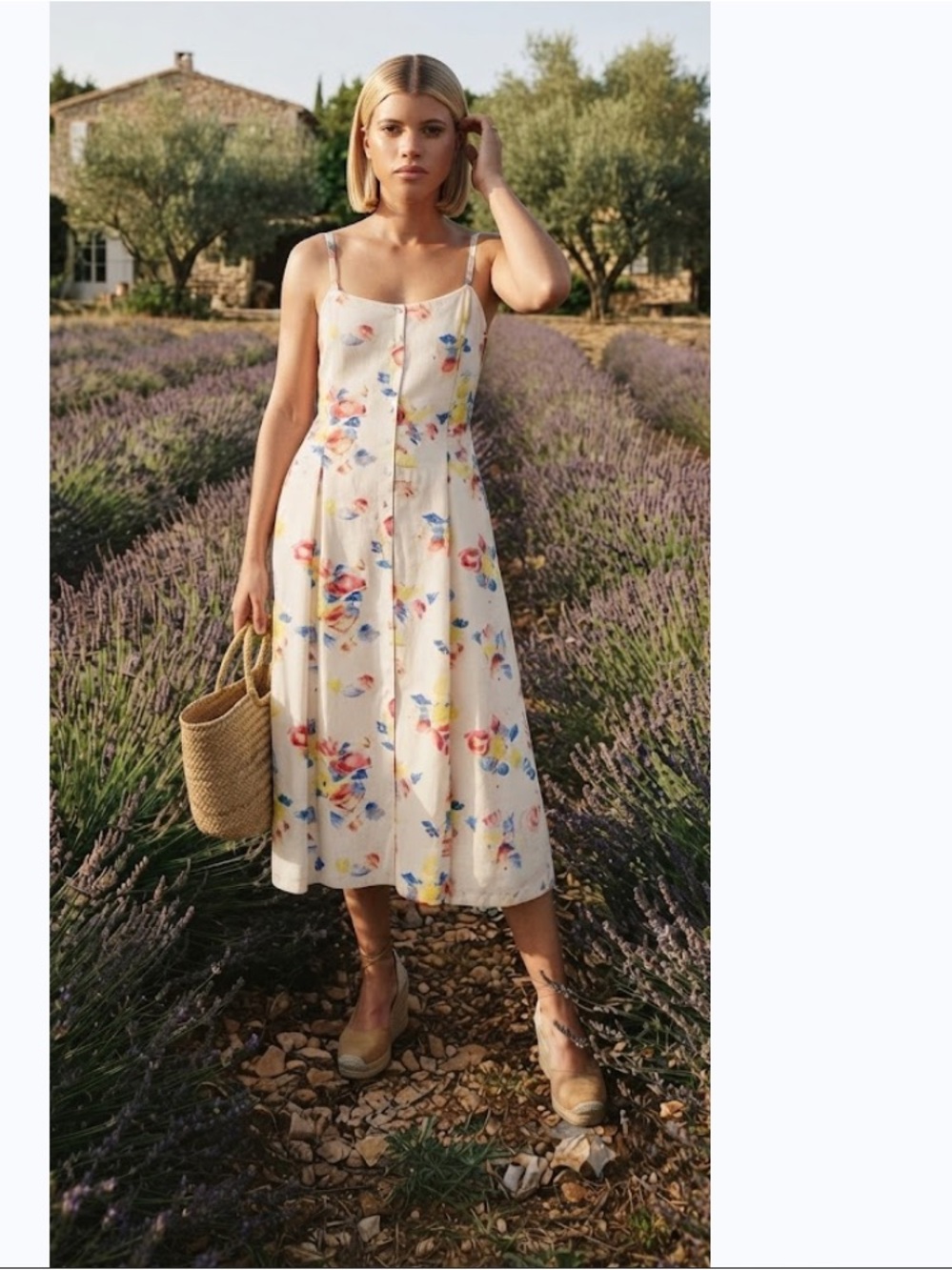 Uniqlo Ines de la
Floral Camisole Midi Dress  Pockets M